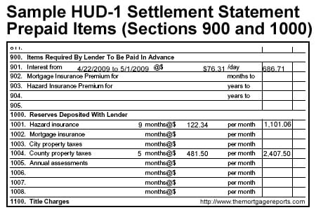 I'm Looking At My Hud-1 Settlement Statement: What Is A Closing Cost And  What Is A Prepaid Item? | Mortgage Rates, Mortgage News And Strategy : The  Mortgage Reports