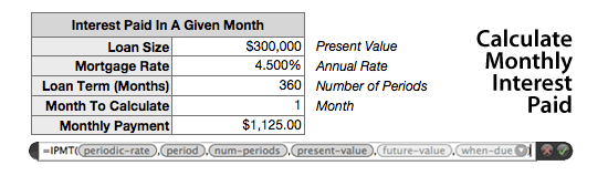 Mortgage Formula : Calculate Interest Paid In A Given Month
