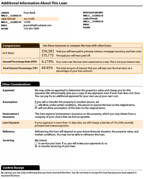 loan estimate page 3