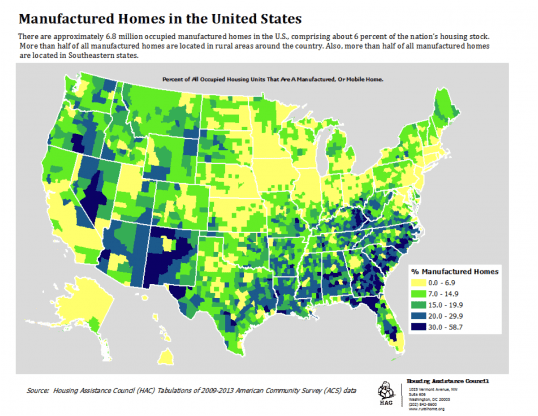 Map of Manufactured Home Density in the U.S.