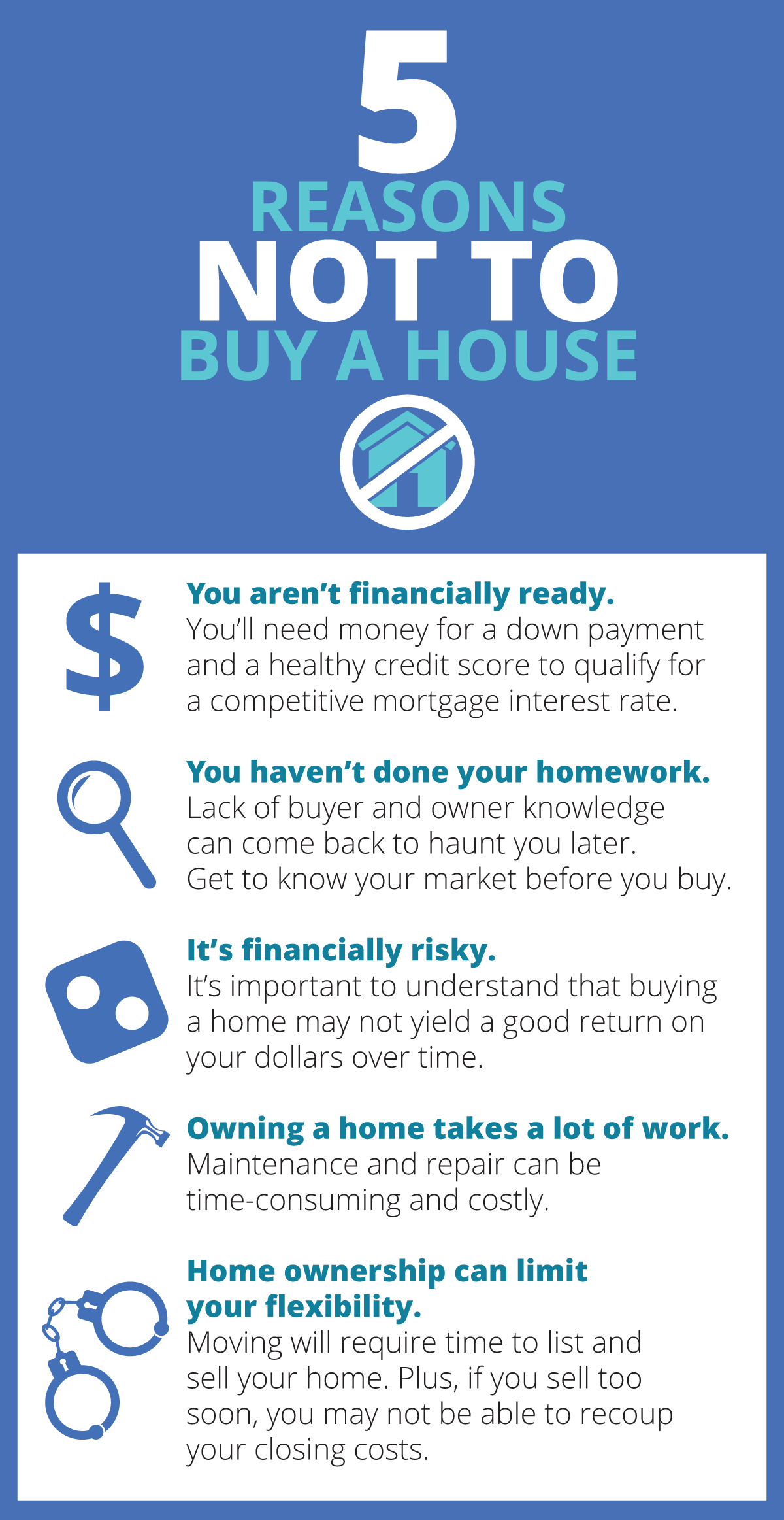 5 reasons not to buy a house