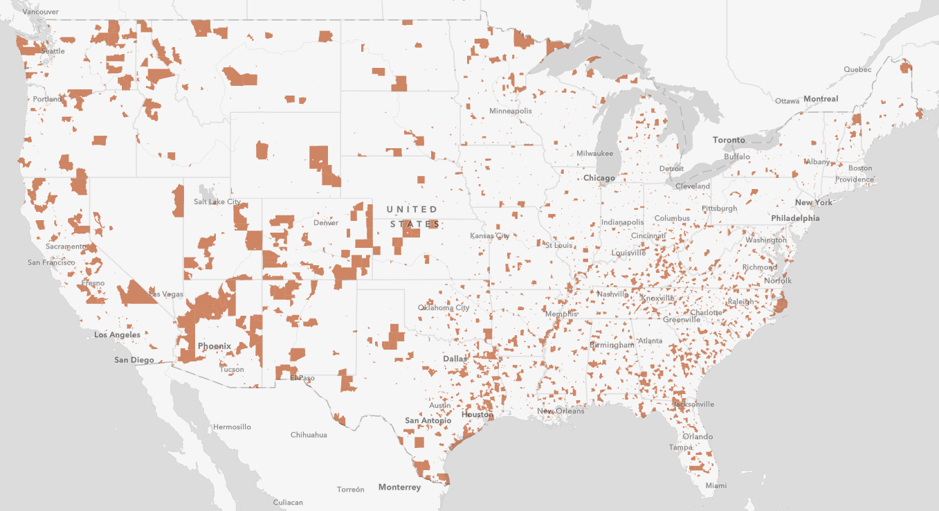 Map of Qualified Opportunity Zones