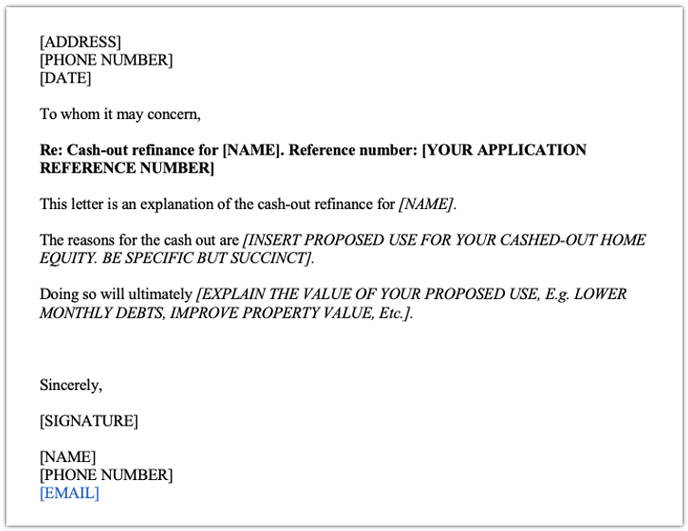 letter-of-explanation-for-a-cash-out-refinance-template